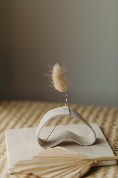 Polymer Ton Vase,  kalk gesprenkelt 002