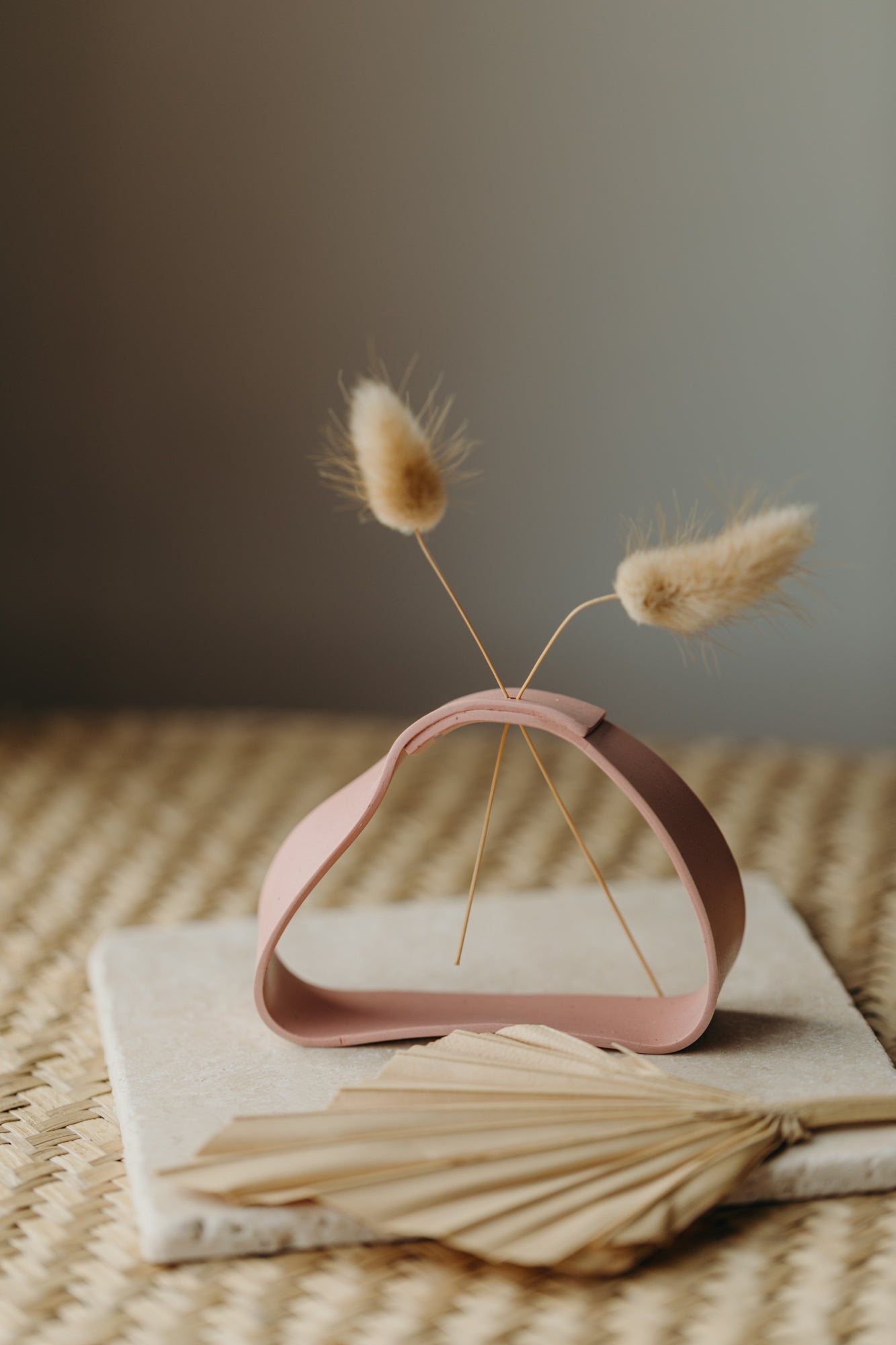 Polymer Ton Vase,  rosa