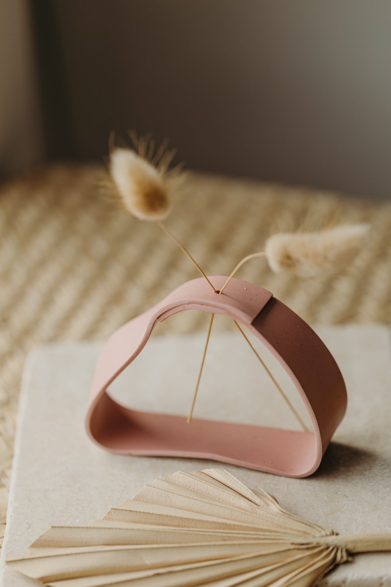 Polymer Ton Vase,  rosa