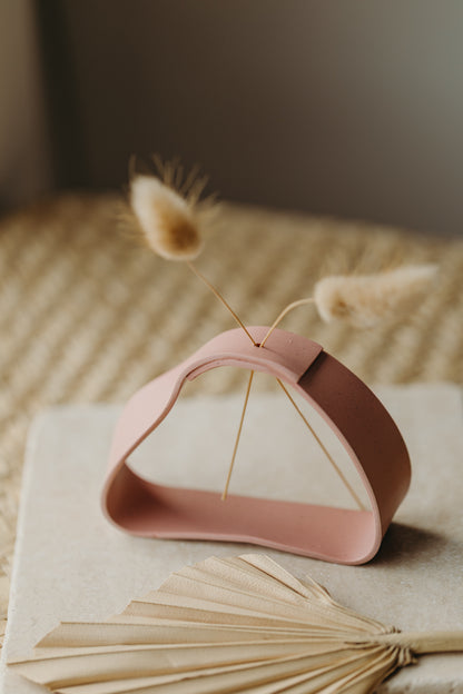 Polymer Ton Vase,  rosa