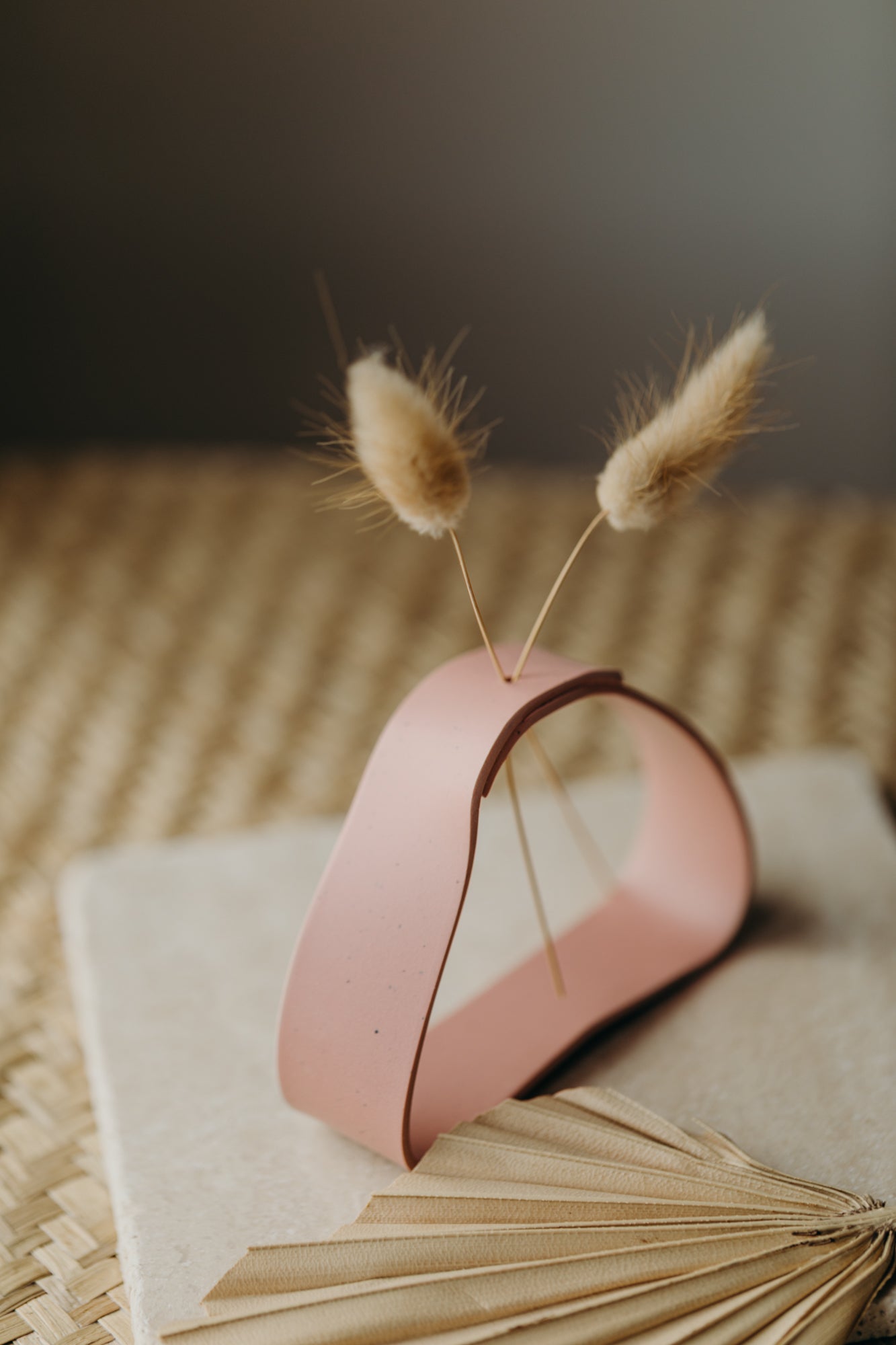 Polymer Ton Vase,  rosa