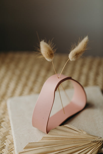 Polymer Ton Vase,  rosa