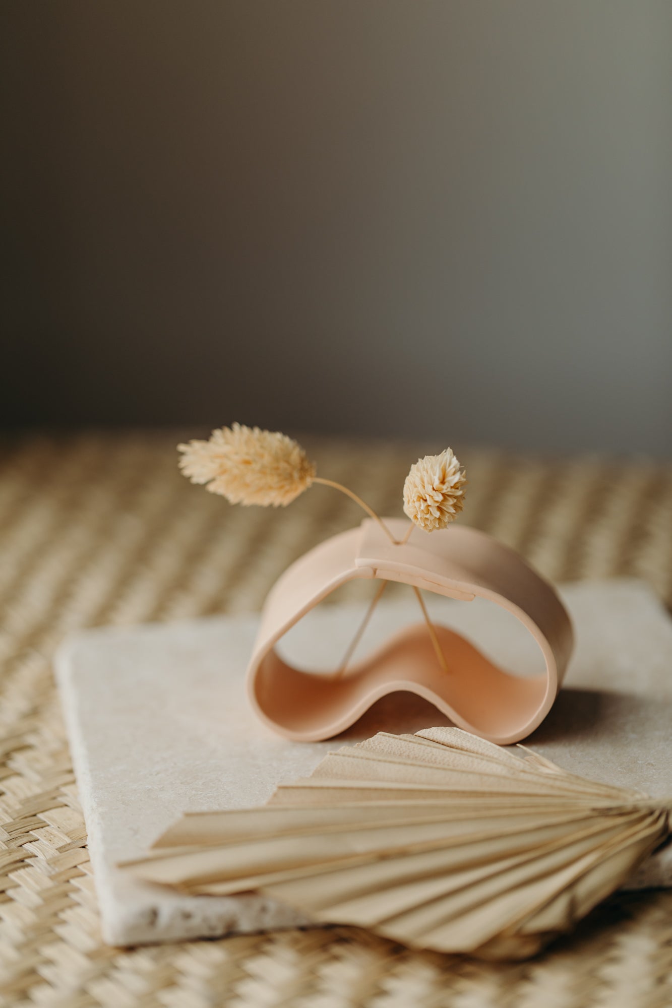 Polymer Ton Vase,  apricot