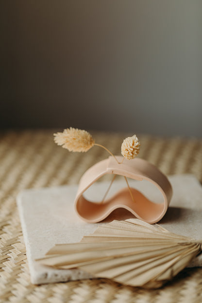 Polymer Ton Vase,  apricot