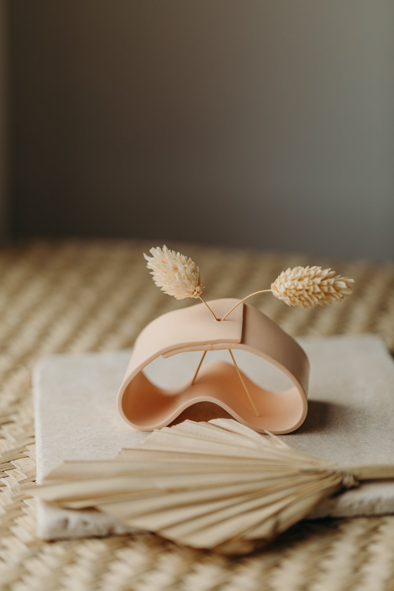 Polymer Ton Vase,  apricot