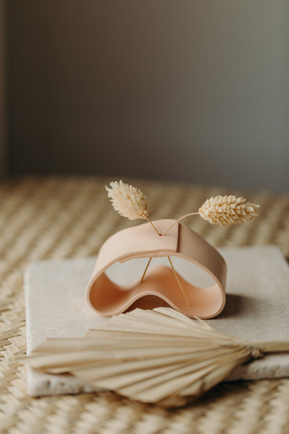 Polymer Ton Vase,  apricot