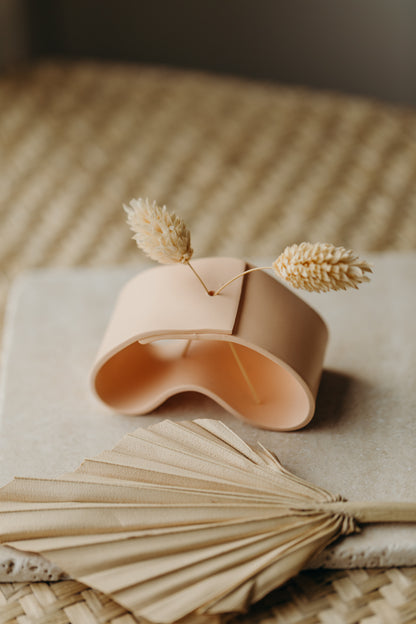 Polymer Ton Vase,  apricot