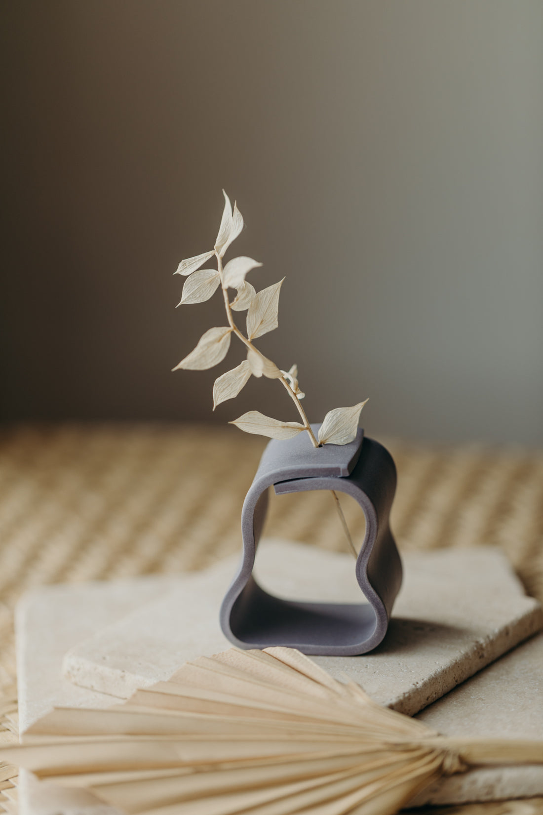 Polymer clay vase, lavender 