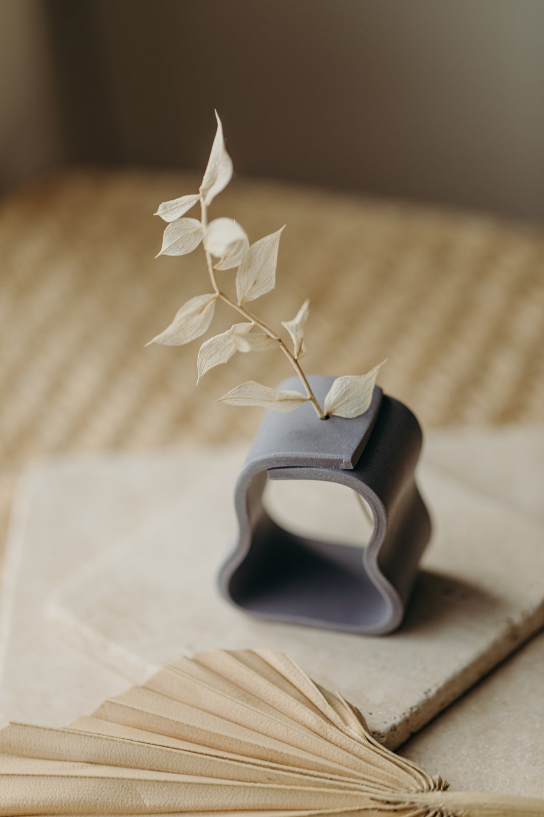 Polymer clay vase, lavender 