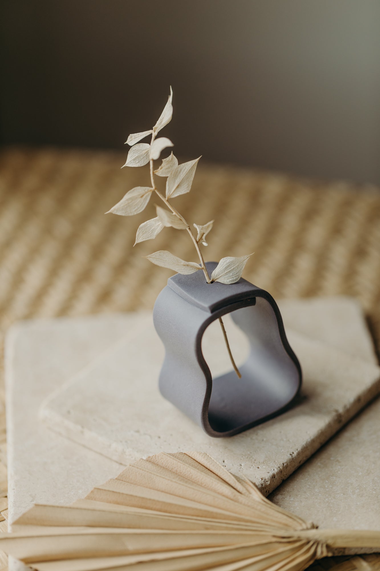 Polymer Ton Vase, lavendel