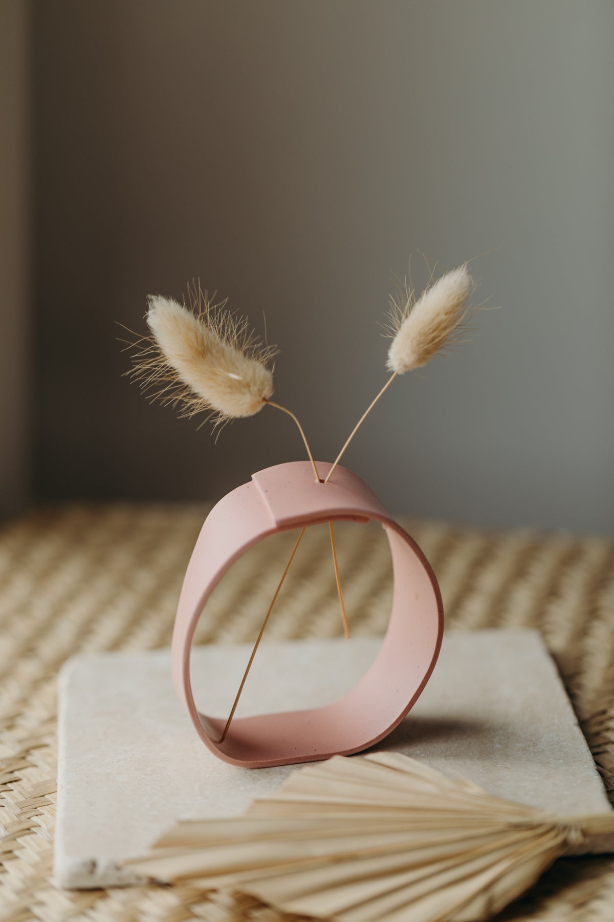 Polymer Ton Vase, dunkles rosa
