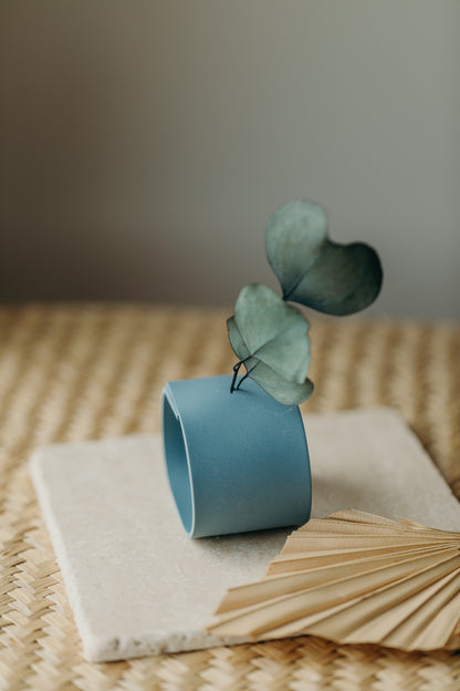Polymer Ton Vase, blau 002