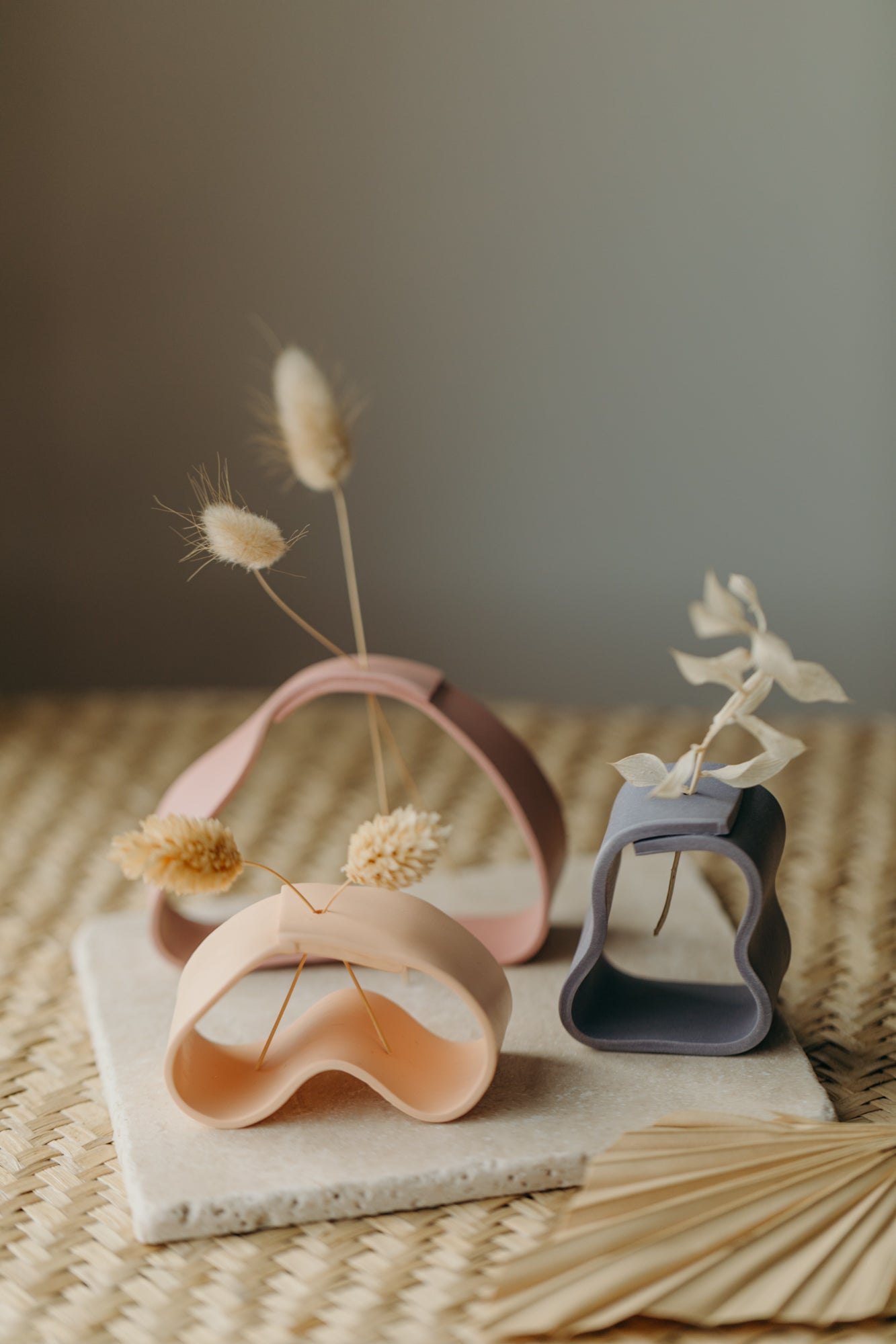 Polymer Ton Vase,  rosa