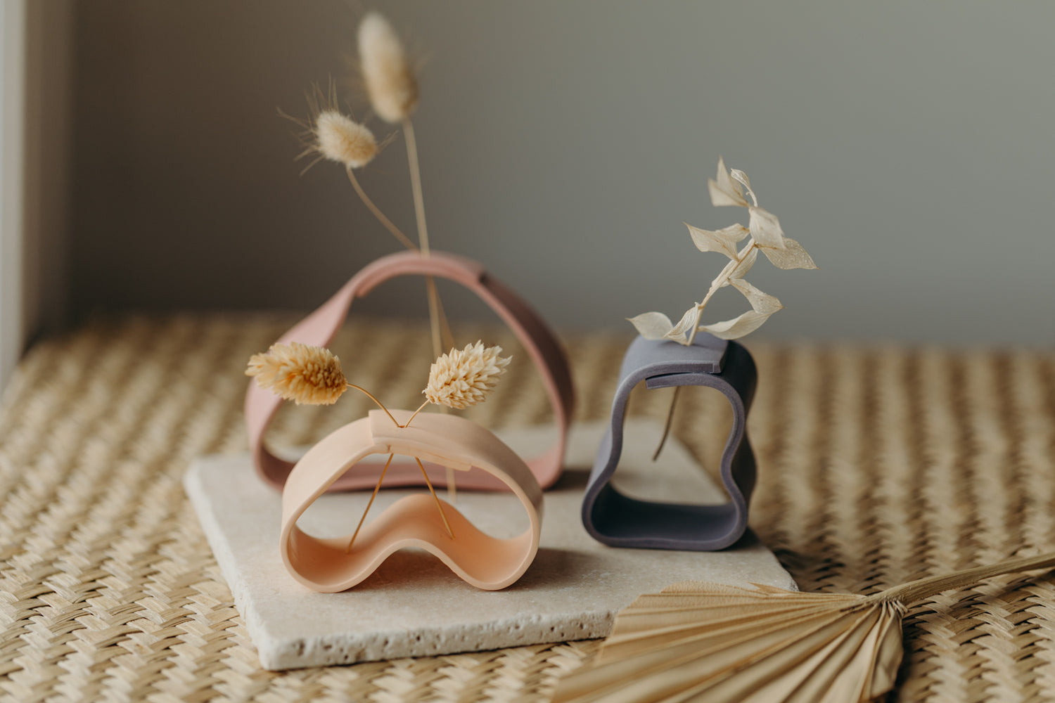 Polymer Ton Vase,  rosa