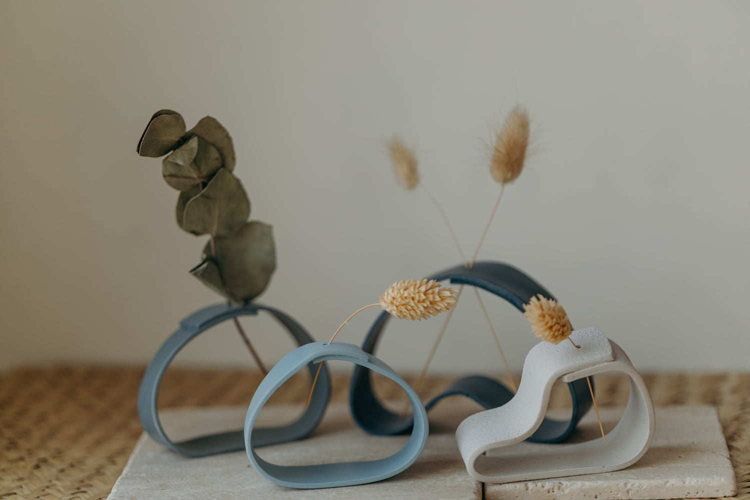 Polymer Ton Vase, weiß gesprenkelt