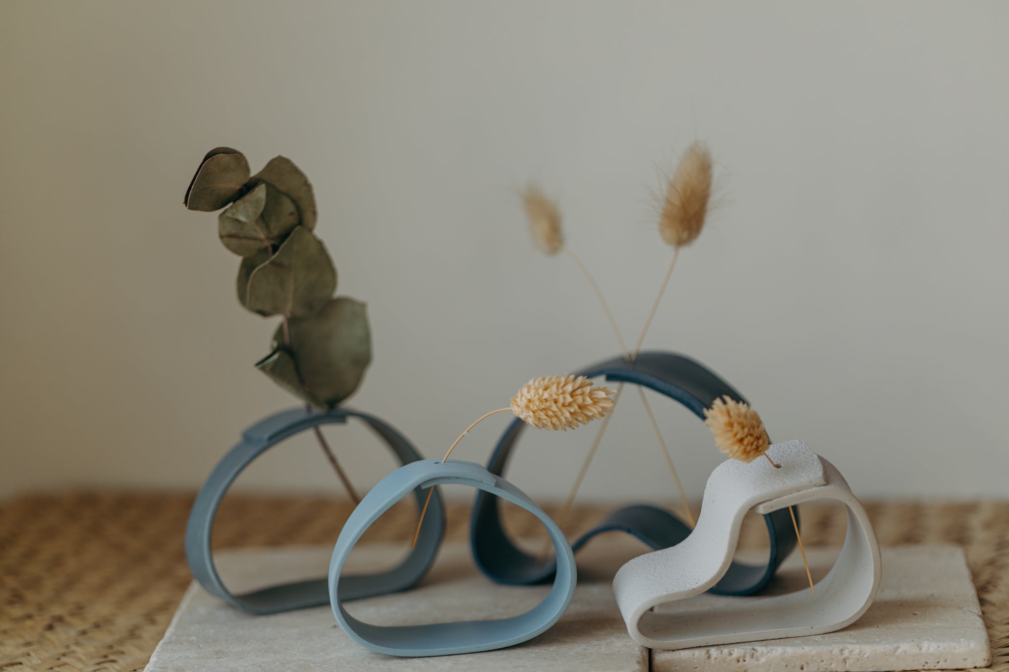 Polymer Ton Vase, weiß gesprenkelt