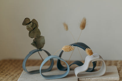 Polymer Ton Vase, weiß gesprenkelt