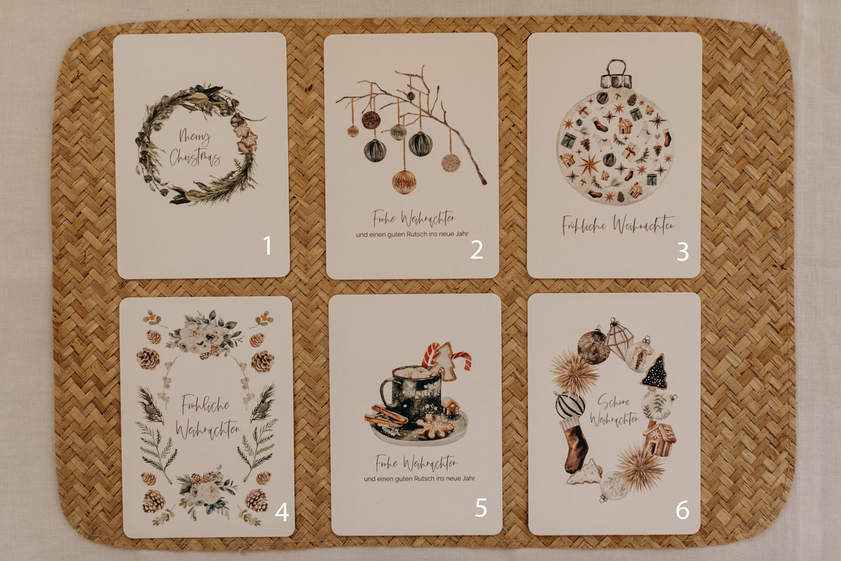 Mix &amp; Match Weihnachtskarten – 10 Karten individuell wählen