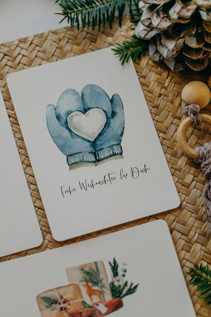 Postkarten Set 1:  Weihnachtspostkarten Set (5 Stück)