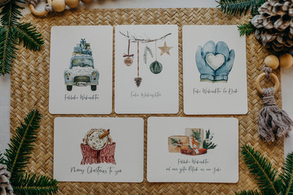 Postkarten Set 1:  Weihnachtspostkarten Set (5 Stück)