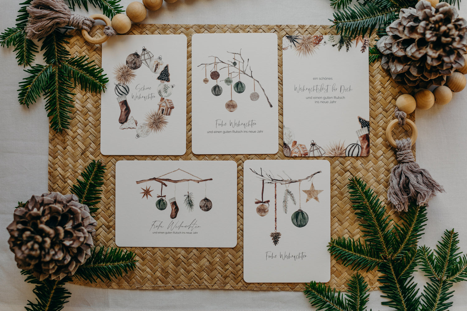 Postkarten Set 3: Weihnachtspostkarten Set (5 Stück)