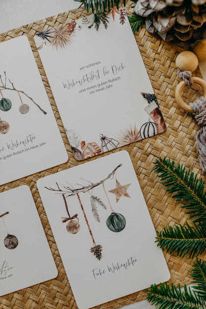 Postkarten Set 3: Weihnachtspostkarten Set (5 Stück)