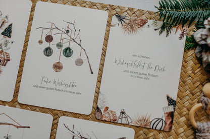 Postkarten Set 3: Weihnachtspostkarten Set (5 Stück)