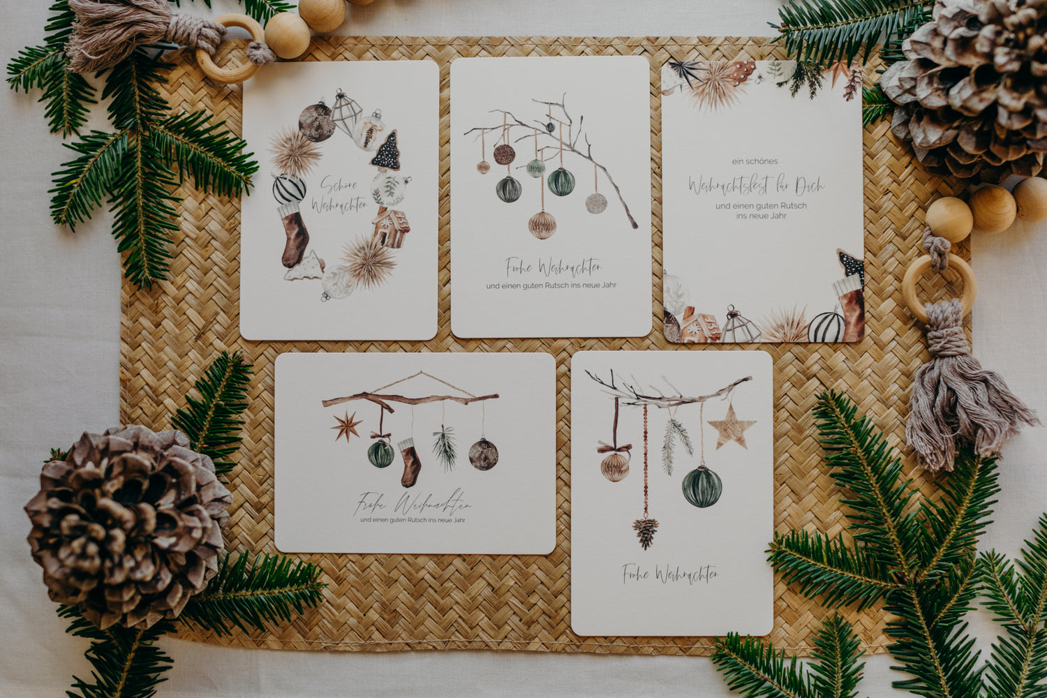Postkarten Set 3: Weihnachtspostkarten Set (5 Stück)