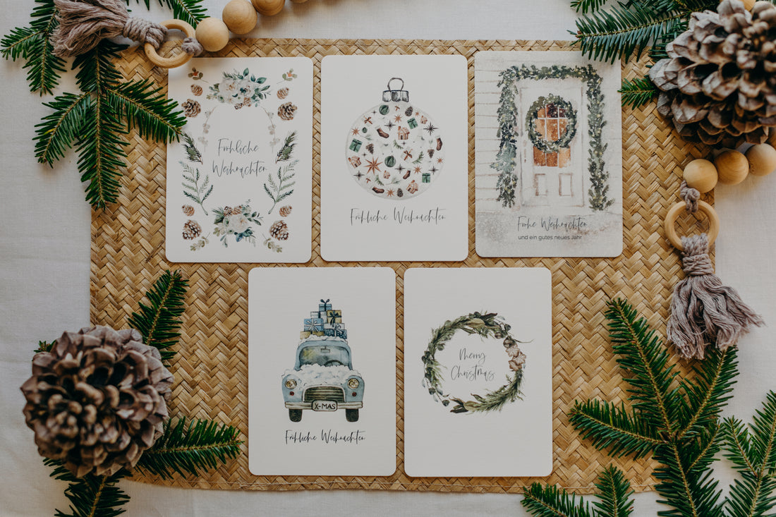 Postkarten Set 4: Weihnachtspostkarten Set (5 Stück)