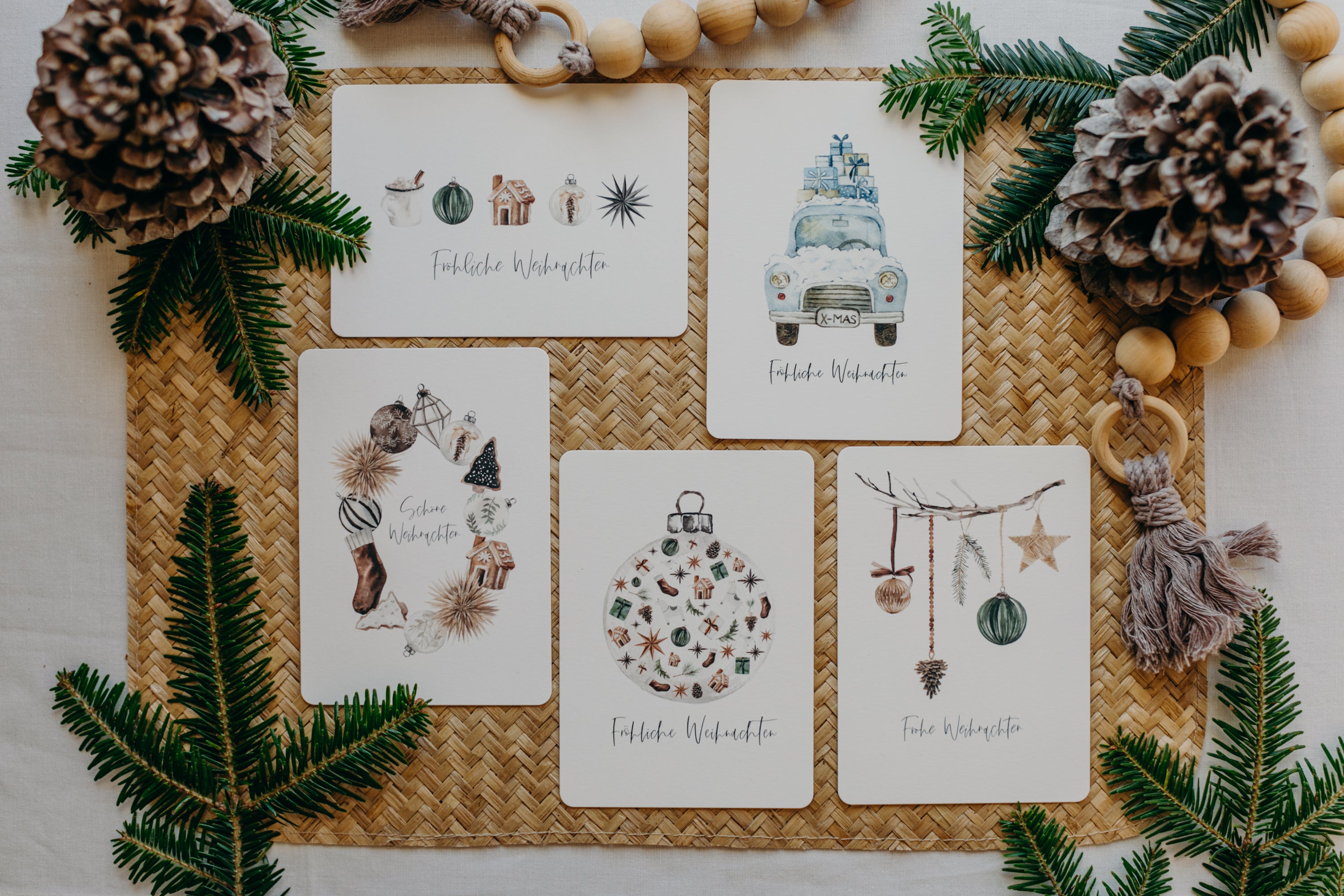 Postkarten Set 9: Weihnachtspostkarten Set (5 Stück)