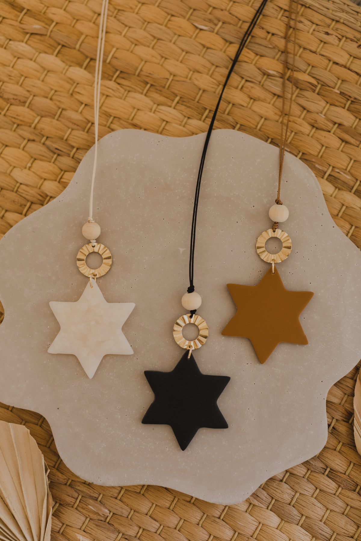 Weihnachtsanhänger Stern aus Polymer Ton