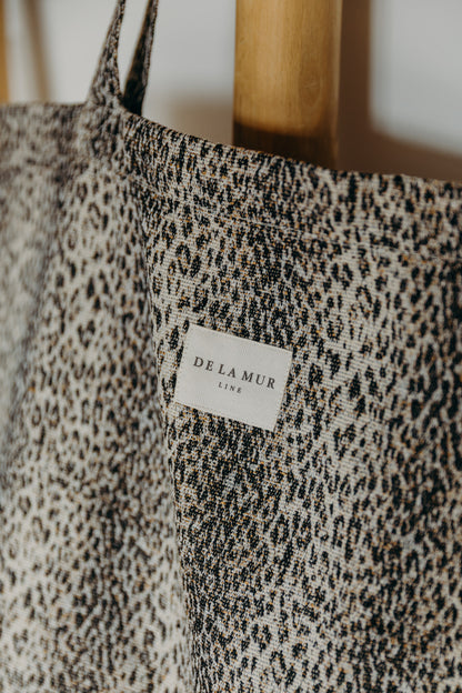 Großer beiger Leo Print Shopper LEO mit Reißverschluss