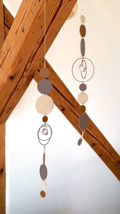 Sonnenfänger 011 mit Punkten in Kalk, Cognac und Lila-Grau