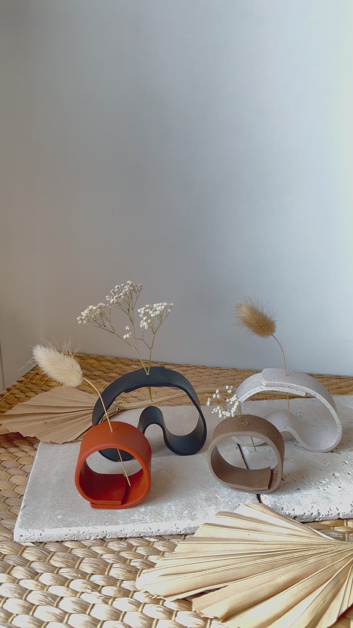 Polymer Ton Vase, zimt