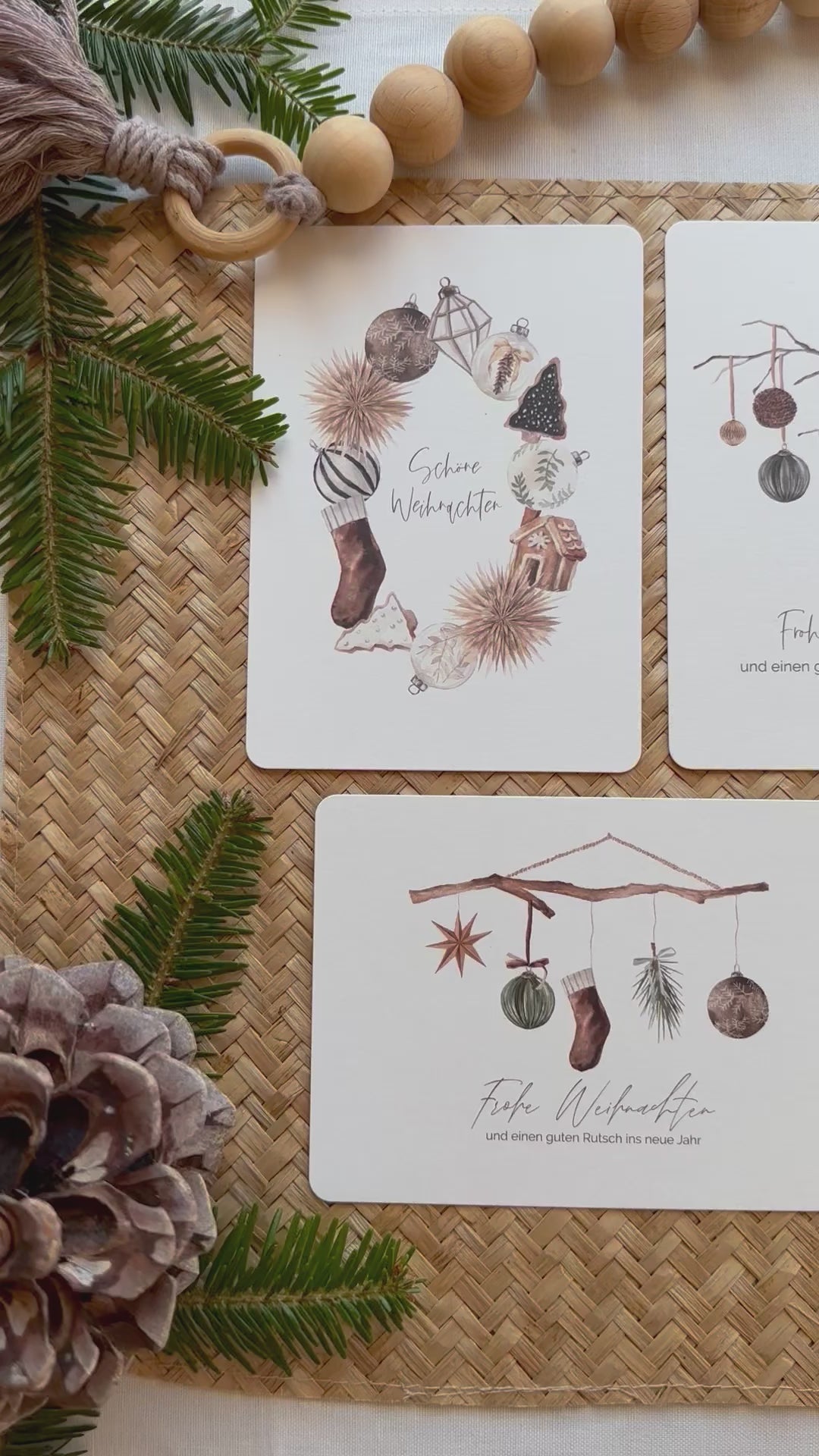 Postkarten Set 3: Weihnachtspostkarten Set (5 Stück)