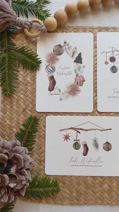 Postkarten Set 3: Weihnachtspostkarten Set (5 Stück)